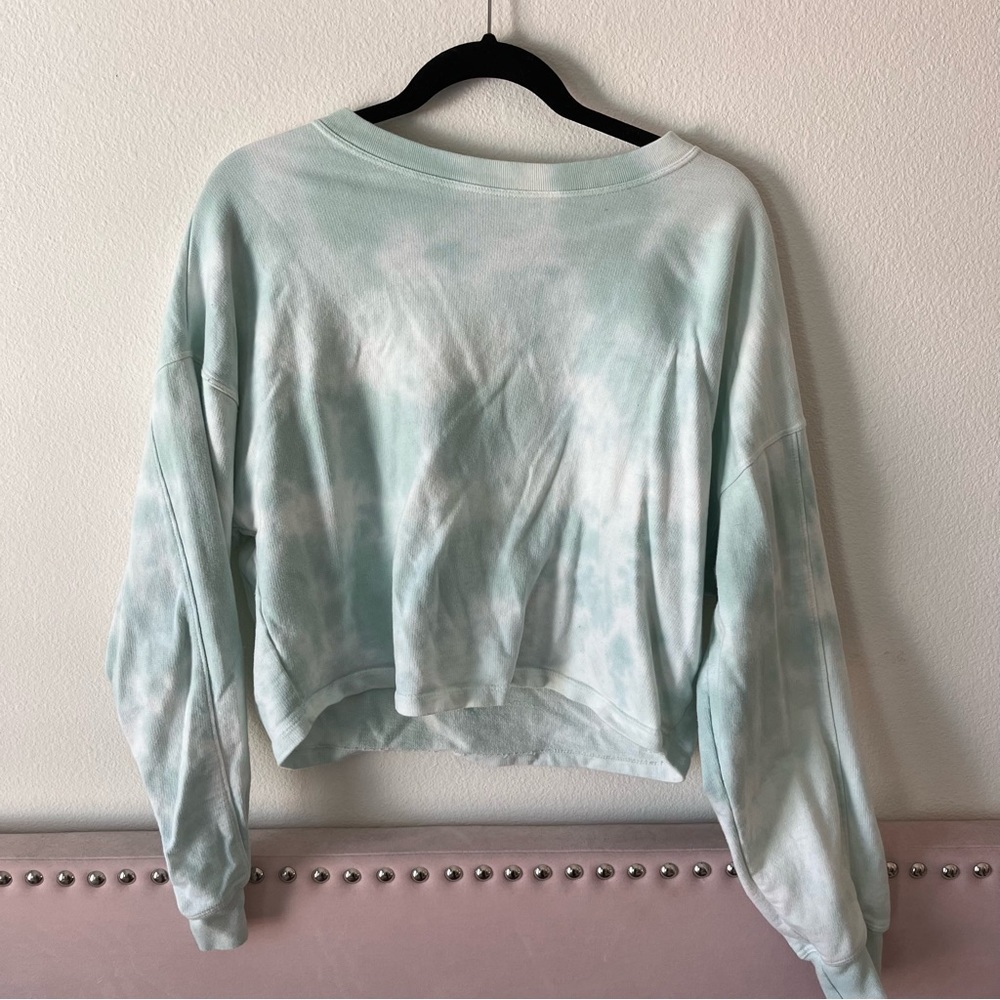 Lulus Mint and White Tie-Dye Style Sweater (Small)
